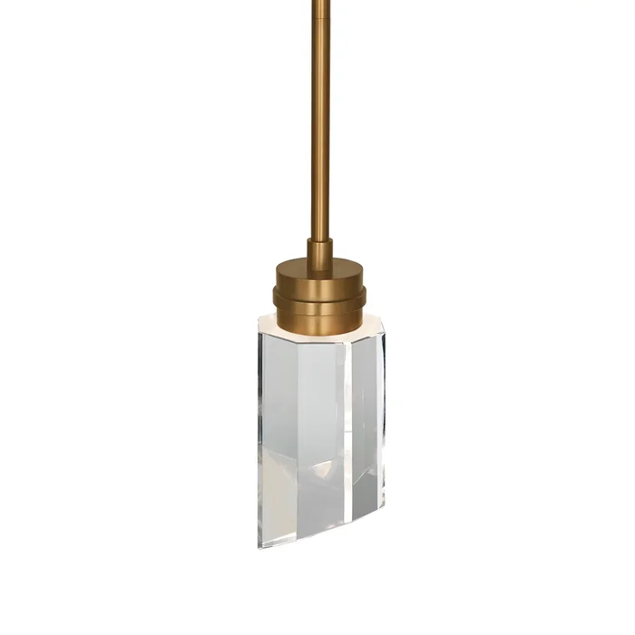 1-Light Brushed Brass/Polished Nickel LED Pendant Light with K9 Crystal
