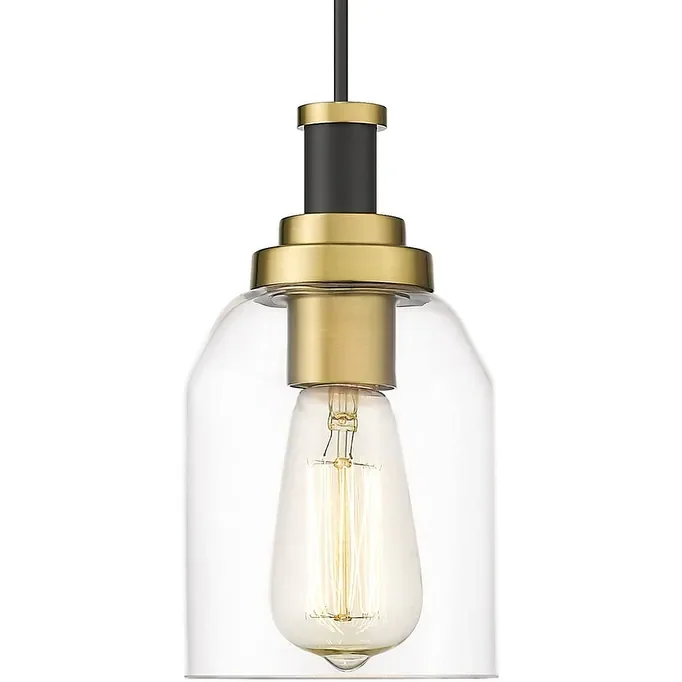 1-light Glass Pendant Light with Adjustable Cord