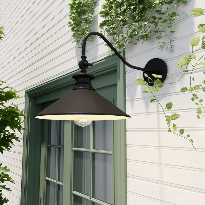 1 Light Matte Black Finish Outdoor Barn Light