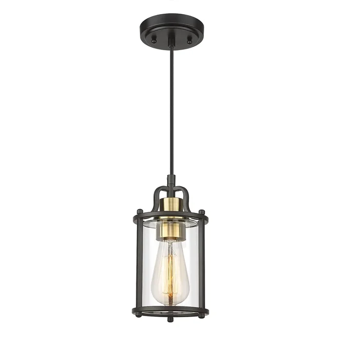1-Light Mini Pendant Light Fixture with Clear Glass Shade