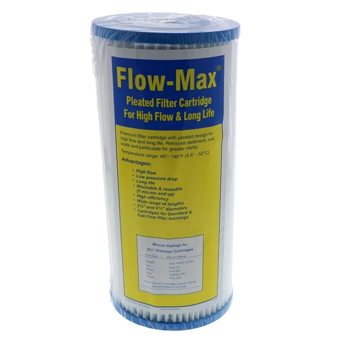 10″ × 4-1/2″ BB Flow-Max Pleated – 5 Mic Filter