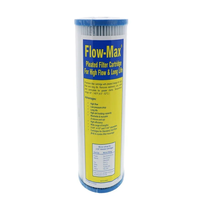 10″ × 4-1/2″ BB Flow-Max Pleated – 50 Mic Filter