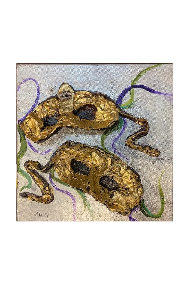 10X10 TWO MARDI GRAS MASKS