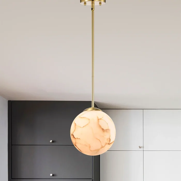 11-inch Marbled Glass Globe Pendant Ceiling Light