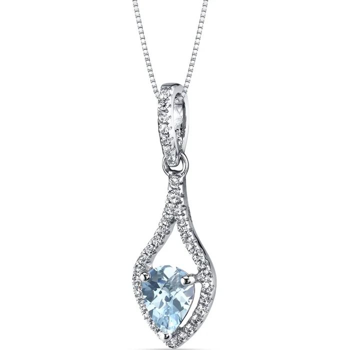 14k White Gold Aquamarine Pendant 0.86 ct