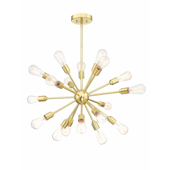 18-light pendant with soft gold finish