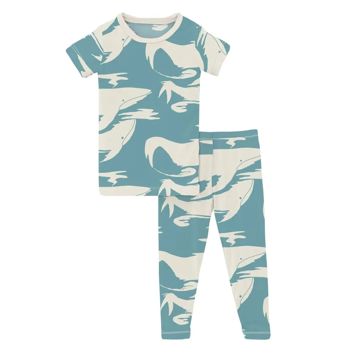 2 Piece Pajama Set (Short Sleeve) – Glacier Cloud Whales
