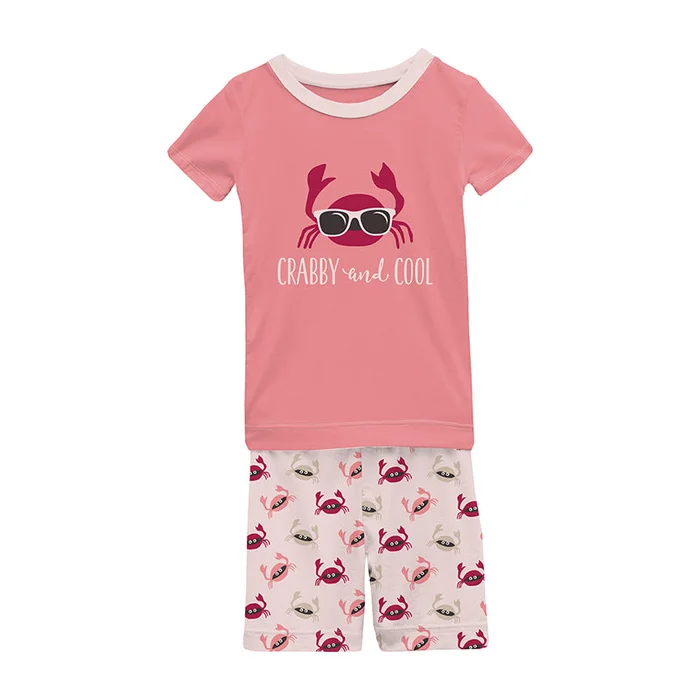 2 Piece Pajama Set (Short Sleeves + Shorts) – Macaroon Crabs