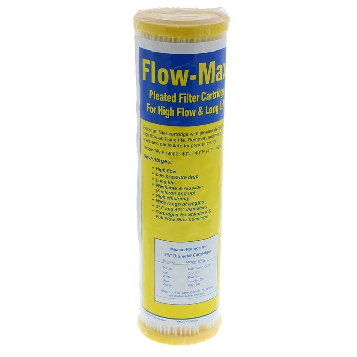 9-3/4″ x 2-3/4″ Flow-Max Pleated Poly – 50 mic