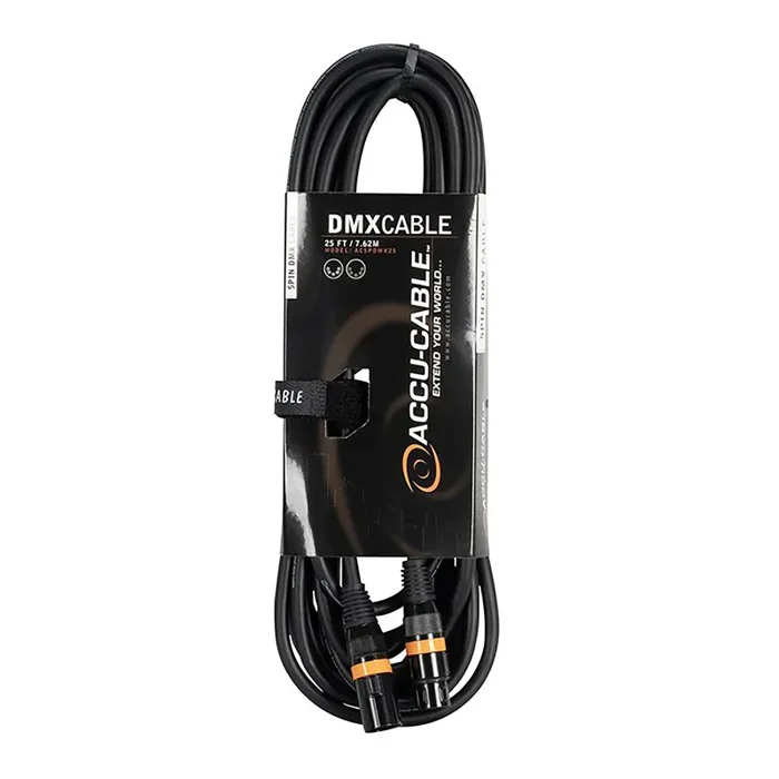 Accu Cable AC5PDMX25, 5-Pin Male to 5-Pin Female Connection DMX Cable – 25 Ft Sale