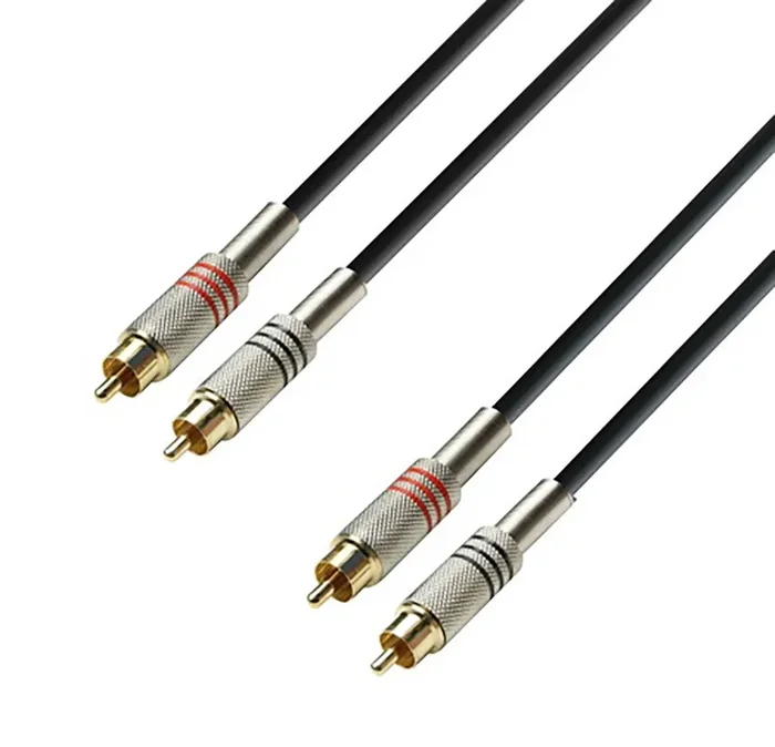 Adam Hall 3 STAR TCC 0100, 2 RCA to 2 RCA Twin Cable – 1 Meter