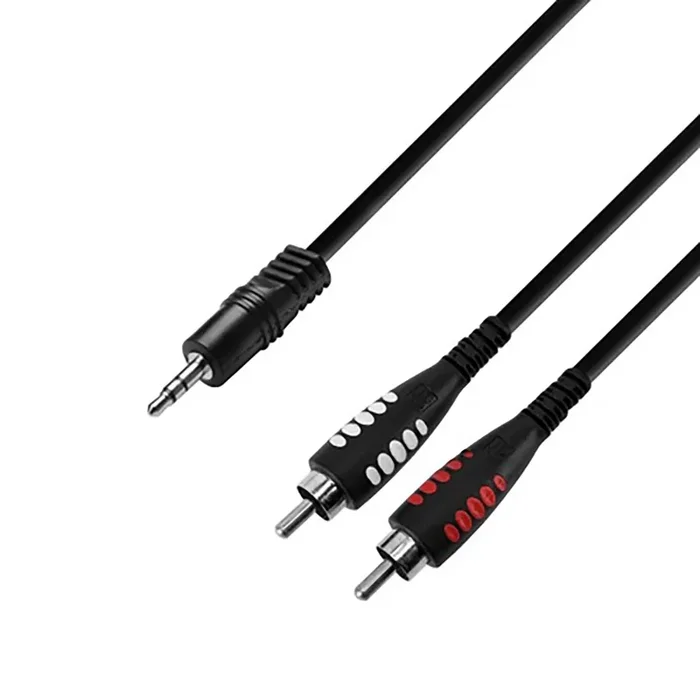 Adam Hall 3 STAR YWCC 0100, 2 RCA to Minijack Y-Cable – 1 Meter