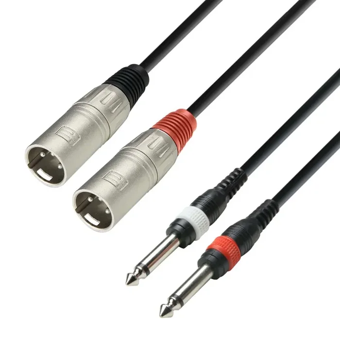 Adam Hall K3TMP0300, 3 Star Series 2 XLR Male x 2 Jack TS Audio Cable – 3 m