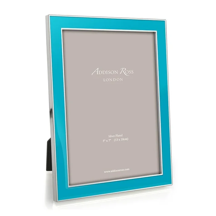 Addison Ross Aqua Blue Enamel Silver Trim Frame, 4*6