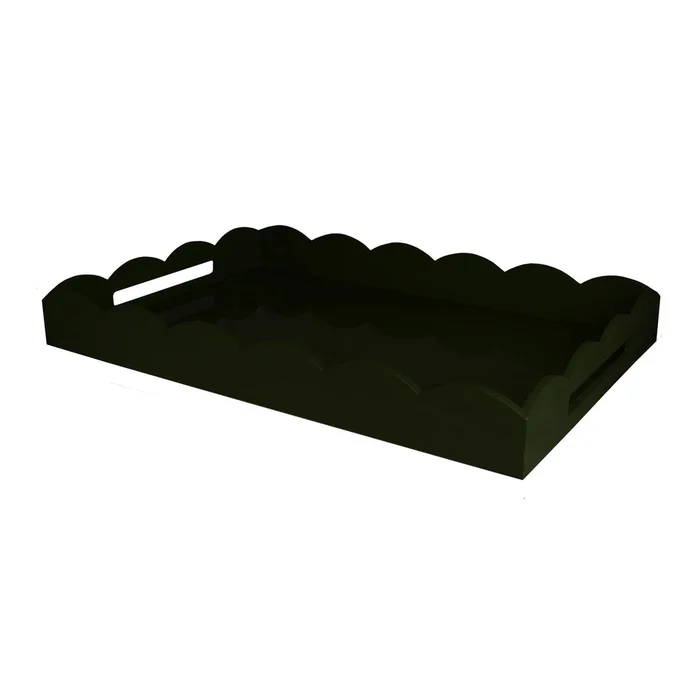 Addison Ross Black Large 26*17 Scallop Edge Tray