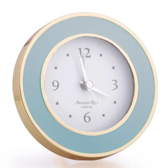 Addison Ross Pastel Blue/Gold Round Clock
