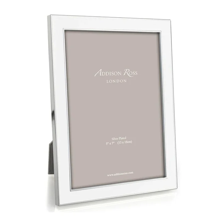 Addison Ross White Enamel & Silver Trim Frame, 4*6