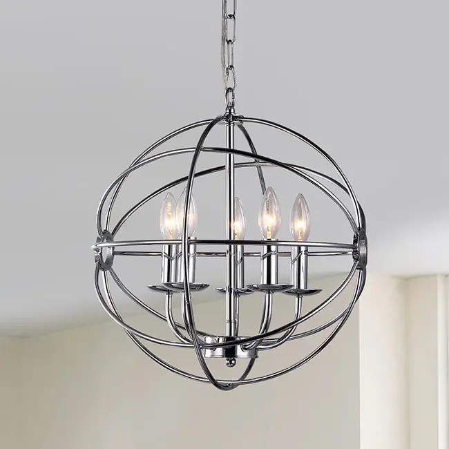 Aidee 5-light Chrome 16-inch Spherical Chandelier