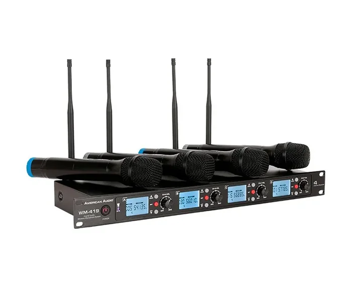 American Audio WM-419, 4-Channel Wireless UHF Handheld Microphone System