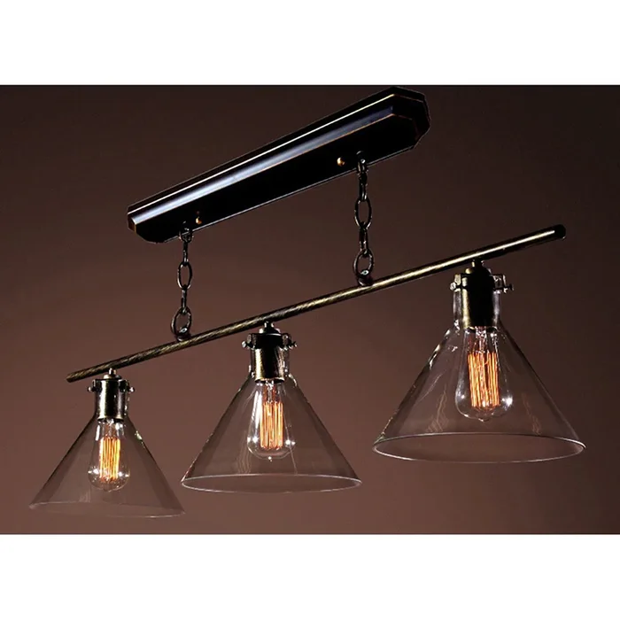 Amerie 3-light Black Island Edison Chandelier