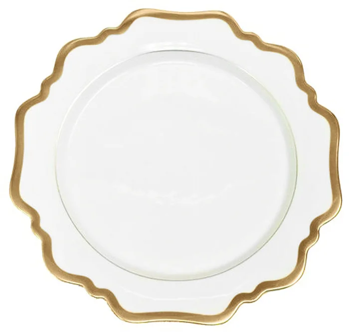 Anna Weatherley Antique White/Gold Salad/Dessert Plate