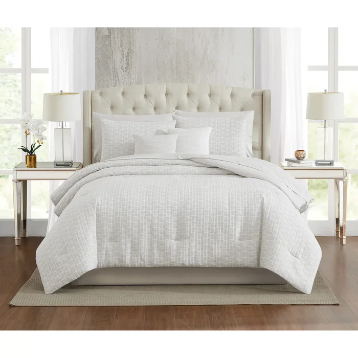 Annabelle Geo Champagne 9 Piece Comforter Set