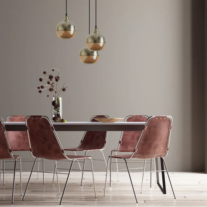 Arla River of Goods Silver and Amber Globe-Shaped Retro Pendant Lamp – 6.8″ x 6.8″ x 10.25/69.25″