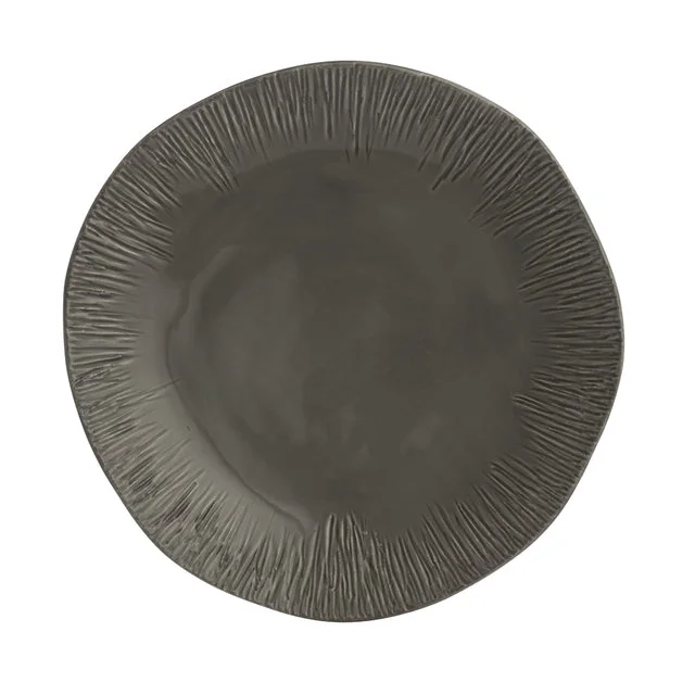 Arte Italica Graffiata Grey Dinner Plate
