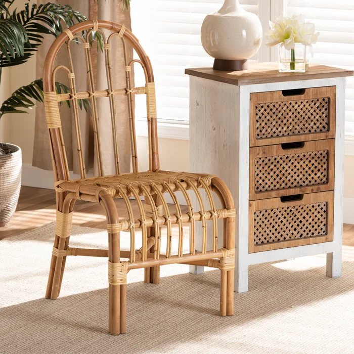 Athena Modern Natural Finished Rattan Dining Chair