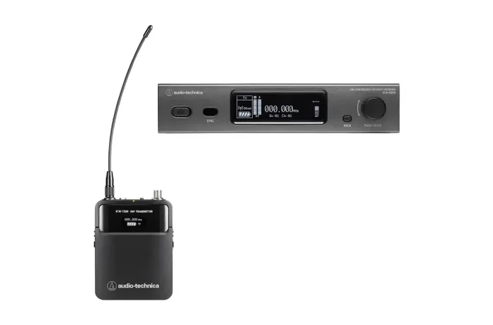 Audio-Technica ATW-3211DE2, 3000 Series Bodypack Wireless Microphone System with No Mic DE2 – 470 to 530 MHz