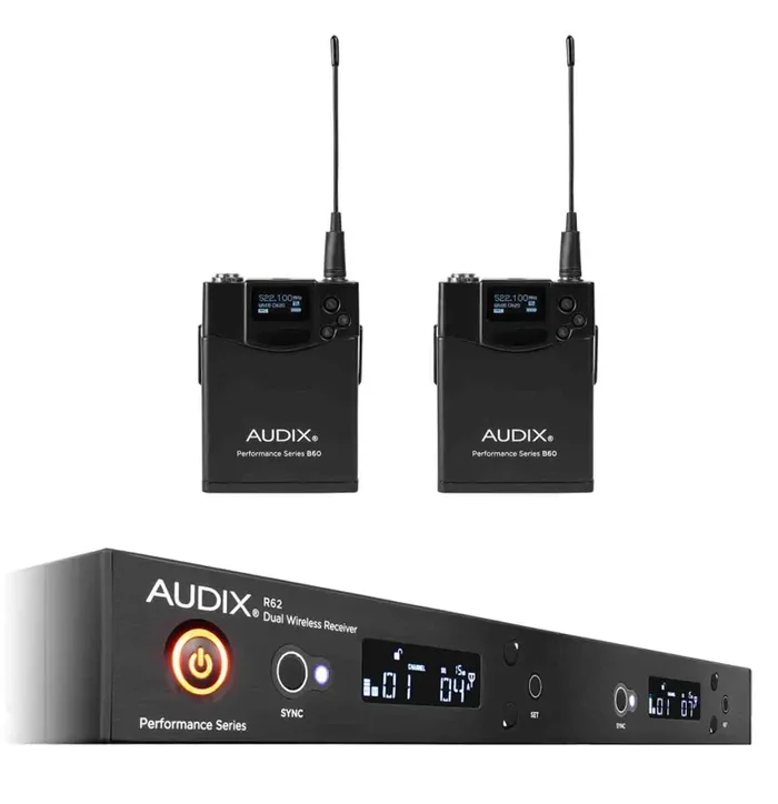 Audix AP62 BP R62 Dual Channel True Diversity Receiver with Two B60 Bodypack Transmitters