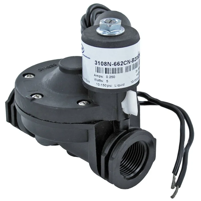 B/C Valve 3/4 FPT Solenoid Valve N.C. 24VAC – Glass Filled Nylon