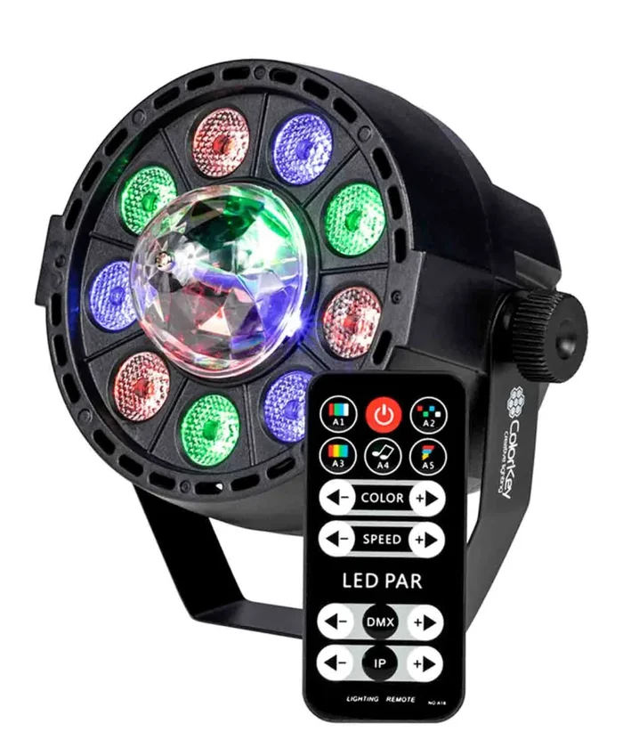 B-Stock: Colorkey CKU-1080 Party Light FX Compact LED Wash Light with Motorized RGB Party Bulb Effect
