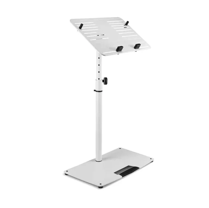 B-Stock: Gravity LTS T 02 W, Universal Laptop Stand with Adjustable Holding Pins and Steel Base – White