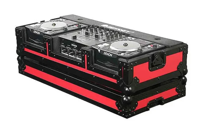 B-Stock: Odyssey FRDNX1200BKRED Red Designer DJ Series Denon CD Console Case – Red on Black
