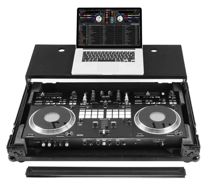 B-Stock: Odyssey FZGSDDJREV7WBL Glide Style Flight Case for Pioneer DDJ-REV7 Controller with Wheels and Laptop Platform – Black