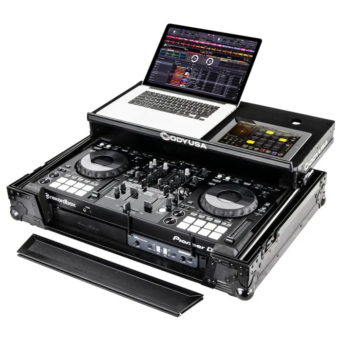 B-Stock: Odyssey FZGSPIXDJRR1BL Flight Case for Pioneer XDJ-RR DJ System with Bottom 1U Rack Space and Glide Platform – Black