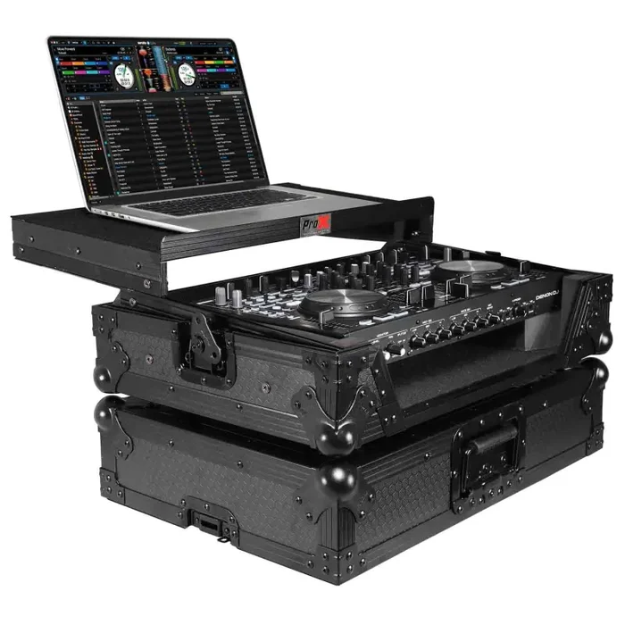 B-Stock: ProX XS-DNMC6000LTBL DJ Flight Case for Denon DNMC6000 – MC6000MK2 Digital Controller – Black on Black