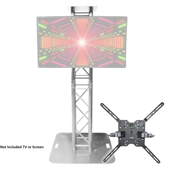 B-Stock: ProX XT-MEDIAMOUNT Universal 32″ to 80″ TV Bracket Clamp with Vesa Mount for F34 F32 and 12″ Bolt Truss or Speaker Stands