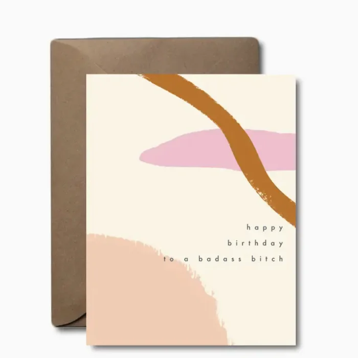Badass Bitch Birthday Greeting Card
