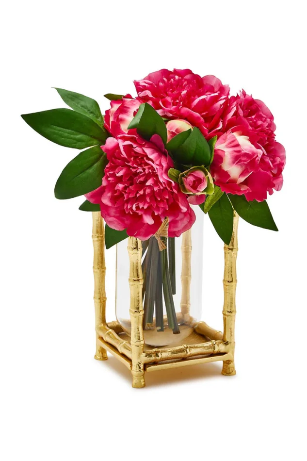 BAMBOO VASE WITH GLASS VESSEL