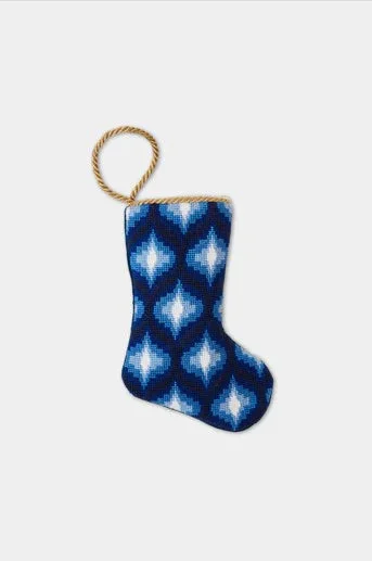Bauble Stockings Classic Blues In Ogee Stitch By Kimberly Whitman