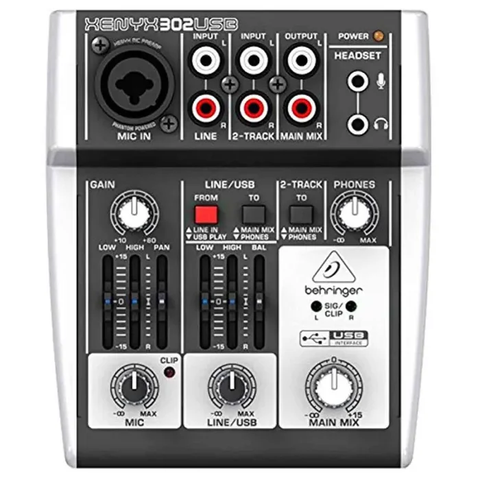 Behringer 302USB Premium 5-Input Mixer with XENYX Mic Preamp and USB Audio Interface