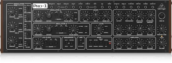 Behringer PRO-1 Analog Synthesizer Controller with Dual VCOs Supply