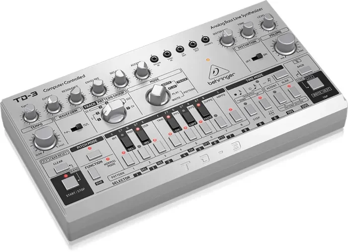 Behringer TD-3-SR Analog Bass Line Synthesizer With VCO, VCF And 16-Step Sequencer – Silver Supply