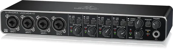 Behringer UMC404HD Audiophile 4X4 USB Audio/MIDI Interface