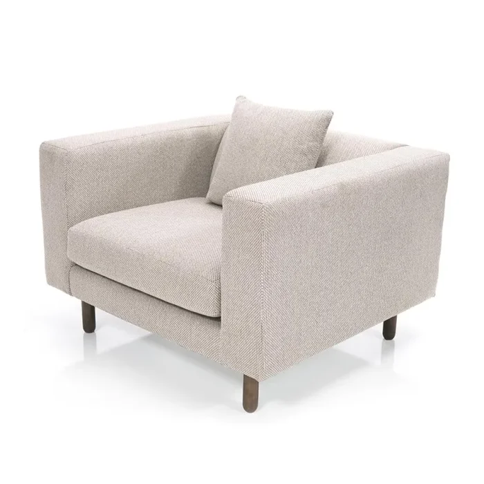 Beige Modern Square Arm Chair