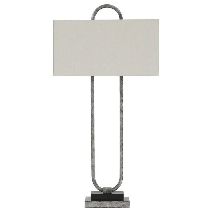 Bennish Traditional Antique Silver Finish Metal Table Lamp – 18″W x 9″D x 36″H