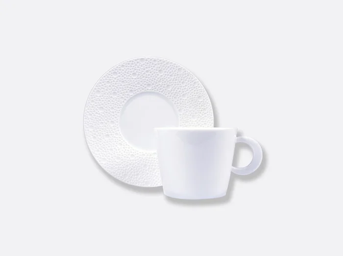 Bernardaud Ecume White Tea Cup & Saucer