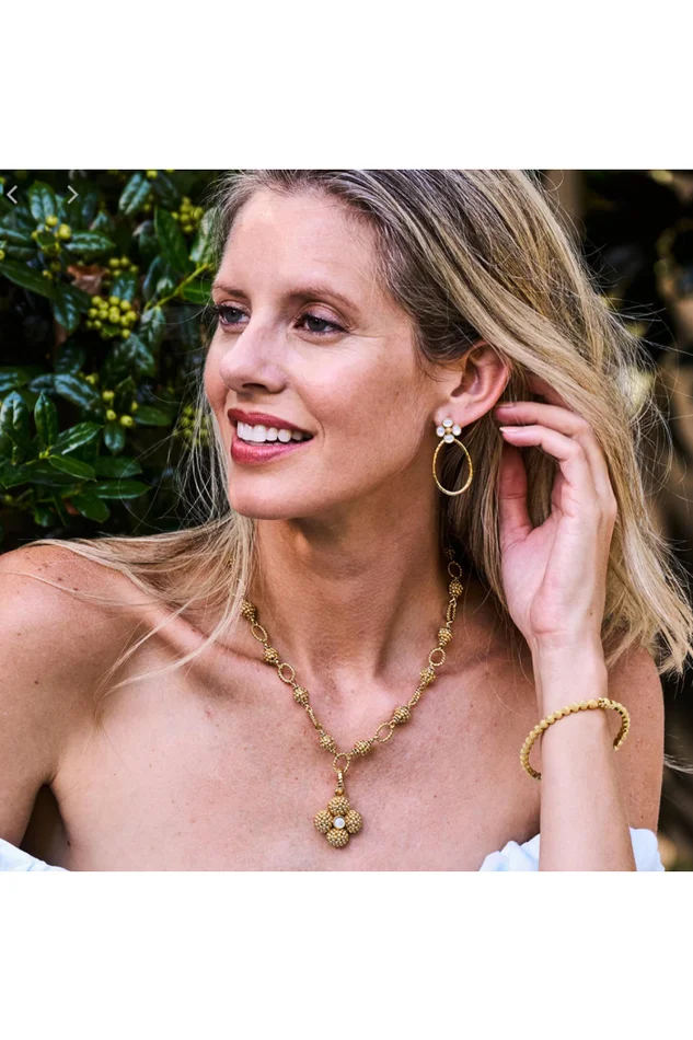 BERRY CLOVER TEARDROP EARRINGS MOP